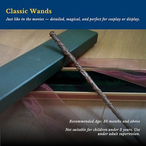 Image of FUSKED Magical Wizard Wand with Authentic Details for Kids Unisex Party Costume Christmas Cosplay Accessory, Magical Costume Theme Party (Hermione)