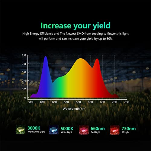 Bestva Dimmable Pro1000W Led Grow Light Built In High Yield Diodes And Meanwell Driver Full Spectrum Grow Lamp For 4X4Ft Coverage Greenhouse Hydroponic Indoor Plants Veg And Flower #TOP3