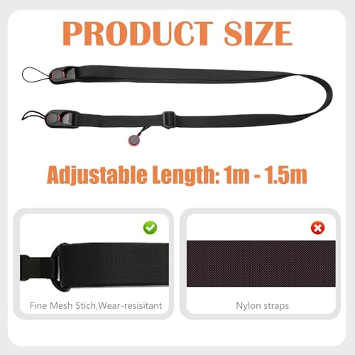 Image of BowieMall Camera Strap, Adjustable Camera Belt, Comfortable Camera Neck Strap with Quick Release Buckle, Camera Shoulder Strap for Travel & Outdoor Photography (Black)