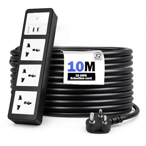 Image of MX 35W Extension Board PD GaN Charger Super Fast Charging 2 Type-C, 3 Universal 6 /13A AC Sockets (4000W) Multiport Desktop Power Strip for iPhone Android Laptop Tablet Charging Station 10M Cable