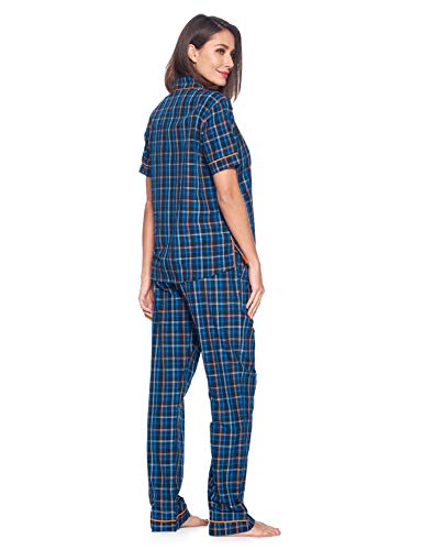 Ashford & Brooks Women's Woven Pajama Set Plaid Two-piece Pj Sets Sleepwear Loungewear Button-Down Pj Sets3