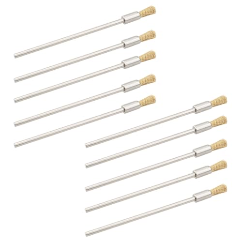 Image of 10pcs Polishing Wheel Sanding Rust Removal 3mm Mini Copper Wire Brush 10cm Extended Stainless Steel Wire Wheel Cleaning Rotary Tool