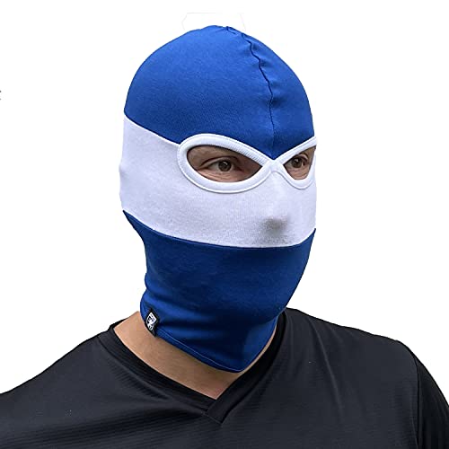 PG Wear Sturmhaube in blau weiß gestreift Maske Skimaske Motorradmaske Balaklava Schal Beanie Cover