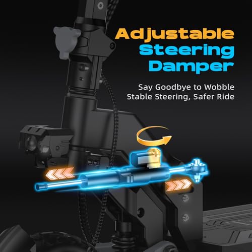 Image of V3 Ultra Fast Electric Scooter for Adults, 6000W Dual Motor, 65+ MPH, 60V 33AH Long Range Up to 80 Miles, 11 inch Off-Road Tires, Foldable E-Scooter with Steering Damper