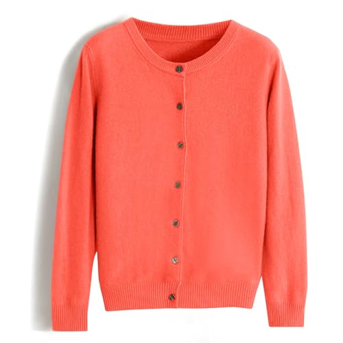 Women's Cardigan Sweater Classic Crew Neck Button Collar Knit Front Open2