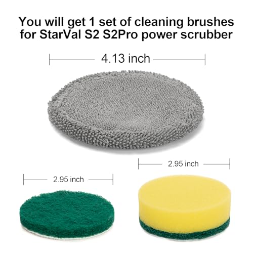 Image of Cleaning Brush Heads Set for Electric Spin Scrubber Cleaning Bowls, Glass, Cooktops, Polished Surfaces