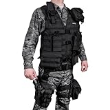 Loaded Gear Tactical Vest Light Outdoor Training Vest and Leg Platforms for Adults … (Black)
