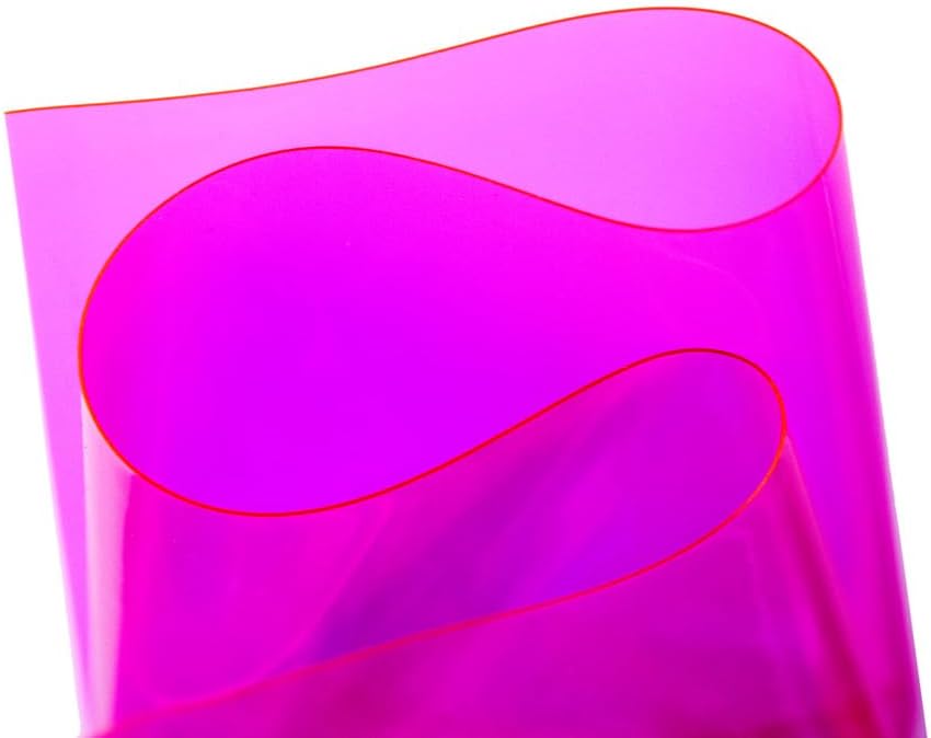 Hot Pink Clear Vinyl 12 Gauge, Sold by The Yard, 54 Inch Wide Vinyl Fabric, for Cosplay, Costumes, Dresses, Outfits, and Waterproof Designs. Easy Cut and Clean Fabric