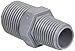 Eldon James RN6-4PVDF Industrial Gray Kynar Conversion Reduction Nipple, 1/4-18 NPT Thread to 3/8-18 NPT Thread (Pack of 10)