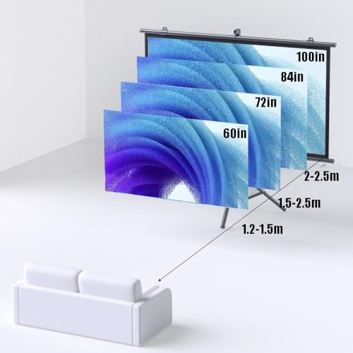 Pantalla de proyección con trípode 72 pulgadas 4:3 miniatura 2