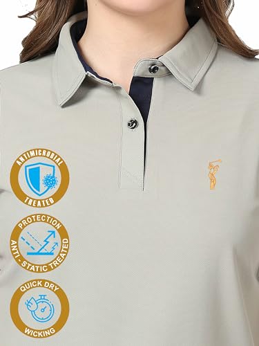 Image of STELLERS Women's Premium Polo T-Shirt, Regular Fit | Odour Resistant | Wrinkle Free | Quick Dry | Stretchable | Lightweight | Breathable | Sustainable | Anti-Static | Feather Touch Feel