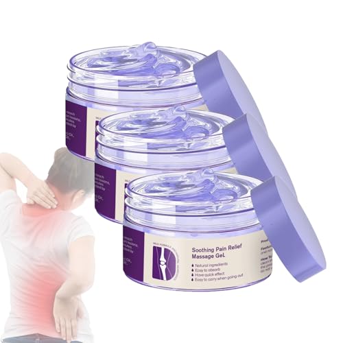 Soothing Pain Relief Massage Gel,Kreian 2 Joint Pain Relief Purple Relieving Gel Turmeric Extract,Professional Cream Massage For Knees (3pcs)