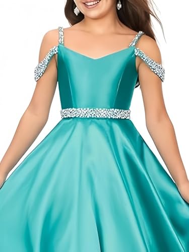 Satin Flower Girl Dresses for Wedding Spaghetti Strap Princess Pageant Dresses Floor Length Ball Gowns for Girls4