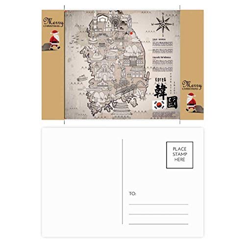 1945 South Korea - Tarjeta de felicitación con mapa de Santa Claus (20 unidades)