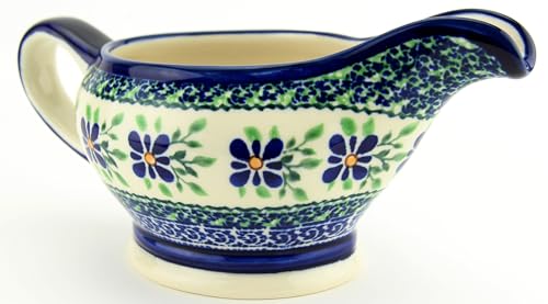 Polish Pottery Gravy Boat 16 Oz. From Zaklady Ceramiczne Boleslawiec #1258-du121 Unikat Pattern, Capacity 16 Oz.