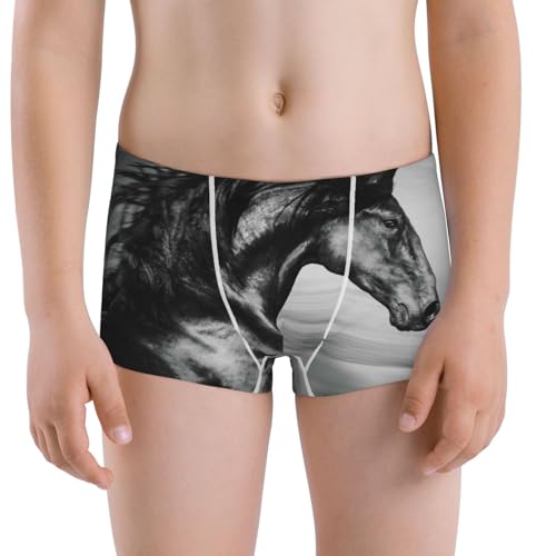 Boys' Cotton Boxer Brief Soft Underwear-Running Horse