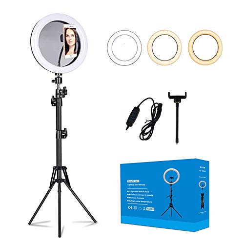 13" Ring Light with Stand and Phone Holder, Selfie Ring Light, LED Ring Light for Photography, Makeup and YouTube Video.Light Ring with 3 Light Modes .(13 inch)