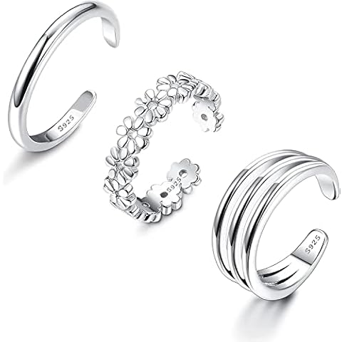 Anillos de Dedo del Pie de Plata 925 Ajustable Cover