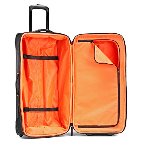 High Sierra Dells Canyon Wheeled Duffel Bag, Mercury/Black/Electric Orange, 32-Inch