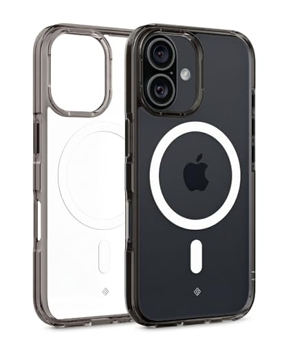 Image of Spigen Caseology Quartz Crystal Mag Back Cover Case for iPhone 16, MagSafe Compatible, Clear Transparent - PC+TPU | Crystal Black
