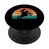 Vintage Wheelie Retro Sunset Biker Motorcycle Silhouette PopSockets Swappable PopGrip