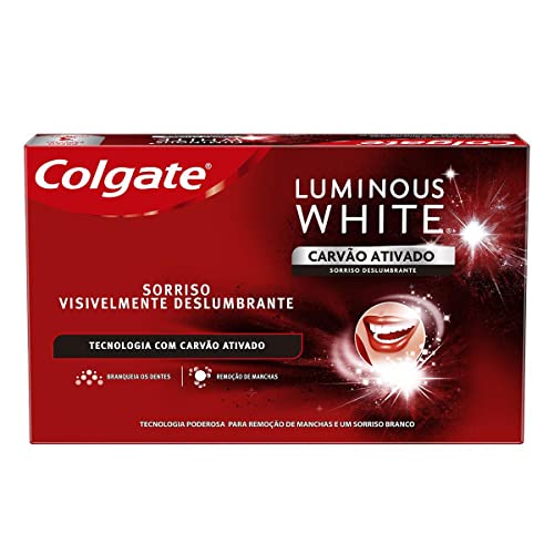 Colgate Creme Dental Clareador Luminous White Carvão Ativado 70G 3 Unidades