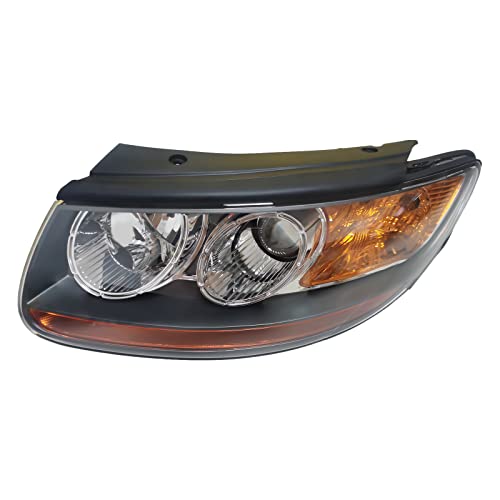 Headlight Assembly Fit for HyundaiSanta Fe2007-2012 Left Driver Side, Halogen Headlights Assembly for 2007-2012Santa Fe Halogen Front Headlamp Headlight Replacement 921010W100, 921010W500 (LH)
