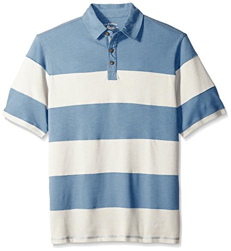 G.H. Bass & Co. Men's Big and Tall Short Sleeve Carbonized Jersey Rugby Stripe Polo