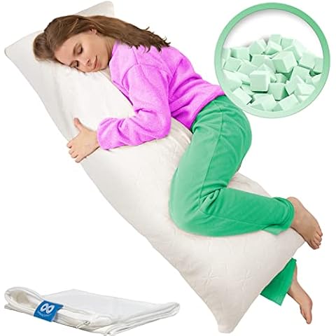 Everlasting Comfort Body Pillow for Adults - Adjustable for Custom Sleeping Comfort - Memory Foam Full Body Pillow (50 x 137 cm) - Firm Extra Long Pillow with Bamboo Cover and Cooling Pillow Case Cover