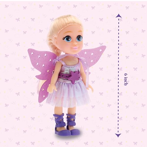 Image of Li'l Diva Fairy Twinkle 6 inch Doll|India's First Preschool RolePlay Pretend-Play Doll with Accessories|Birthday Gift|Toy Dolls for Girls 3+|Movable Arms & Legs|Beautiful Dress|Elegant Eyes|Soft Hair Play