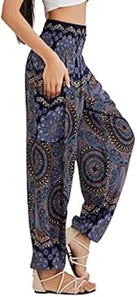 Joob Joob Boho Pants for Women - Hippie Harem Pants Women - Womens Yoga Pants – Comfy Bohemian Flowy Hippie Clothes