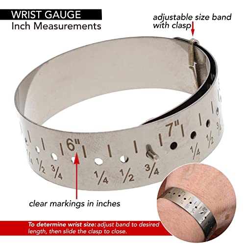 The Beadsmith Wrist Gauge – Adjustable Metal Slide Gauge – Measures In Inches – Jewelers Tool Used To Measure Wrist Sizes For Bracelets, Bangles & Cuffs #TOP2