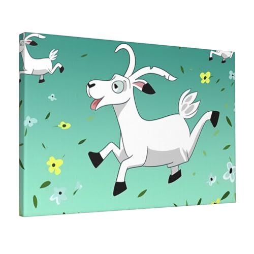 Impression toile chèvre Frolic pour habiller un mur vide