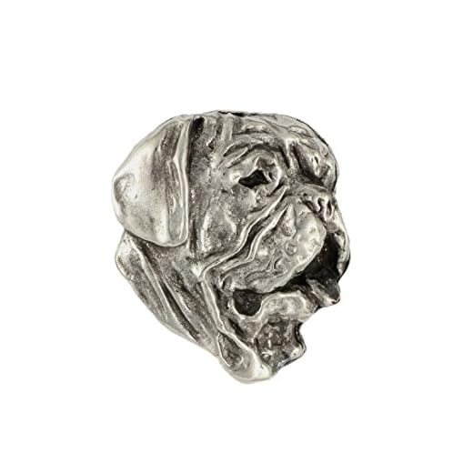 Dog de Bordeaux (huvud), Silver Hallmark 925, Pin Art-Dog