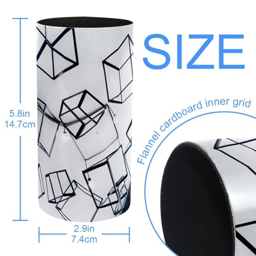Pot à stylos en métal gris pour bureau et rangement de pinceaux - 5