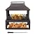 Sunnydaze Backyard Blaze 35-Inch H Heavy-Duty Steel Outdoor Fireplace with Built-in Log Storage - Includes Protective Cover - Brushed Bronze