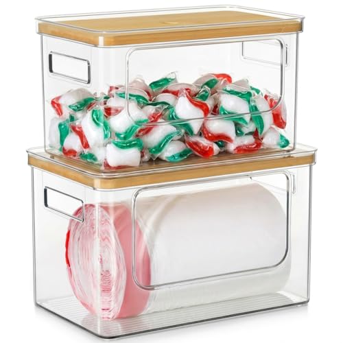 Hudgan Trash Bag Dispenser Under Sink, 2 in 1 Garbage...