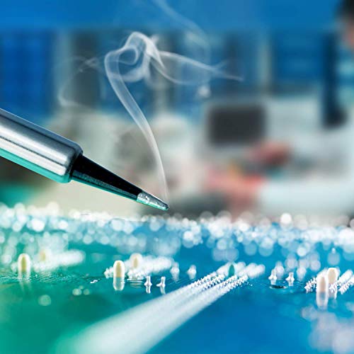 Soldador de Estaño, 60W soldador eléctrico con Temperatura Ajustable 200-450 Deg.C,Actualice el cable de alimentación y el enchufe para mayor seguridad (Versión Mejorada)