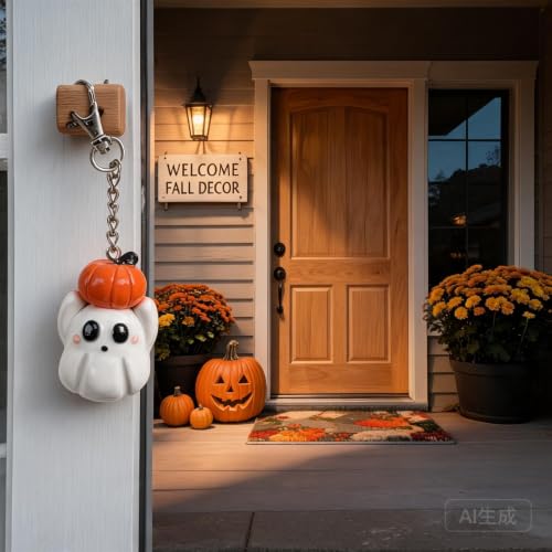 2 Inch Cute Ghost Pumpkin Key Ring Halloween Bag Charm for Party Favor - image 3