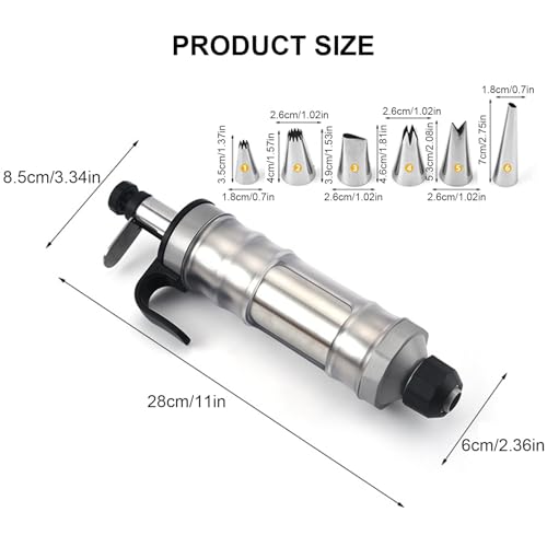 jebyltd Professional Cream Piping Set Unique Gourmets Dessert Syringes 400ml With 6 Tip For Professional Cake Adornment Gift - Image 4