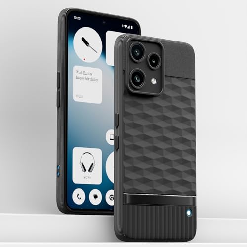 Image of Pikkme Back Cover for Nothing Phone 3a Lite 5G Camera Protection 3D Hexa Cube Design Silicone Protective Bumper Case (Black)