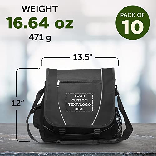 Set de 10 Bolsas Messenger Personalizadas Color Negro miniatura 7