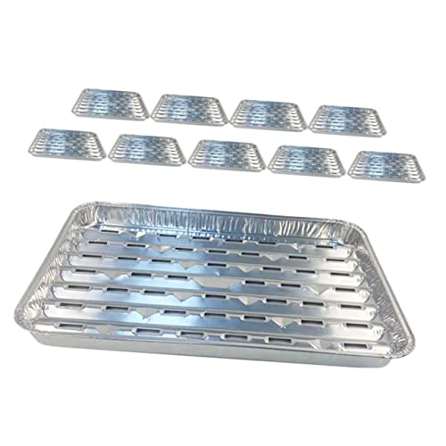Hemobllo Teglie in Alluminio Usa e Getta Fori, Forni e Barbecue, Resistenti e Impilabili, Per Cottura e Grigliate All’aperto, Confezione Da 10 Pezzi Per Picnic e Feste