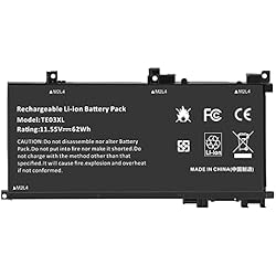 ARyee TE03XL Batería Compatible con HP 15-BC000 15-BC300 15-BC400 OMEN 15-AX000 Series, Repuesto para TE03 TE03XL HSTNN-UB7A HSTNN-OB7T 849570 849570-541 849910-850 905277-001 (11,55 V 62 WH)