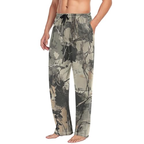 Camouflage Print Pajama Pants for Men Comfort Sleep Lounge Bottoms Straight-fit with Pockets S-XXL3