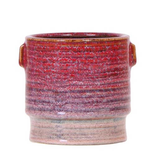 Macetero Aura – Ø9 cm – Maceta retro estilo Bold Seventies – Maceta de cerámica con asas – Maceta decorativa para plantas de interior