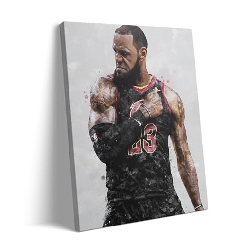 VYPEROCK Framed Basketball Canvas Wall Art, LeBron James Poster Prints