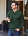 COOFANDY Men Slim Fit Pullover and Sweater Knitted Hneley Fashion Polo Sweater Long Sleeve Fall Pullover Lake Green