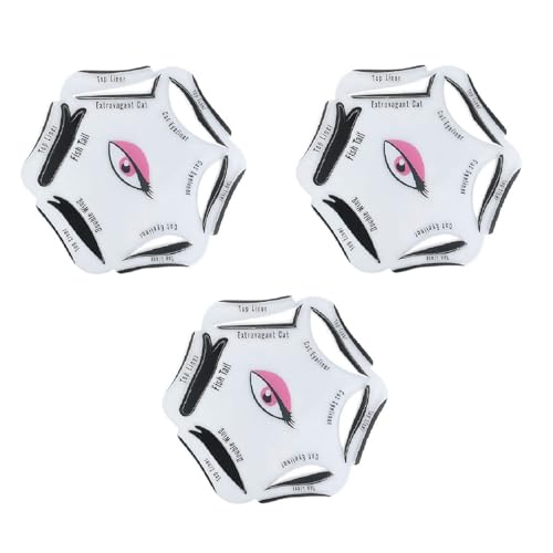 BARAC Plantillas Delineador de Ojos, Herramienta de Maquillaje Eyeliner, Ojos de Gato, guía 6 en 1 (3 Unidades)