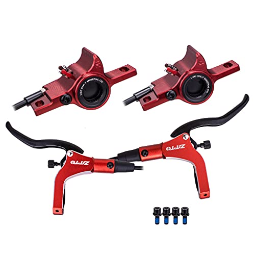 NGCG Bike Disc Brake Kit Aluminum Front and Rear Caliper Full Aluminum Alloy Bicycle Brake Lever Mechanic Tool-Free Pad Bike Hydraulic Disc Brakes